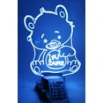 thumbnail image 1 of I Love You Bear Light Up Lamp LED Personalized I Heart U Teddy Bear Night Lamp, Light Up A Loved One's Life, Our Newest Feature - It's WOW, With Remote, 16 Color Options, Free Engraved, Great Gift, 1 of 11