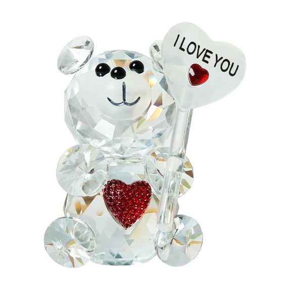 I Love You Bear Ornament - Charming Miniature Bear Statue, Perfect Gift for Girlfriend, Wife & Secret Admirer on Love Day Red