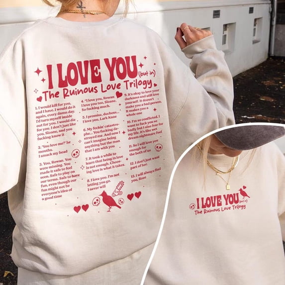 I Love You Book Quote Sweatshirt, Assistant To The Villain Crewneck, Villain Lover Tshirt, Romantasy Book Lover TSHIRT All Size S-5XL
