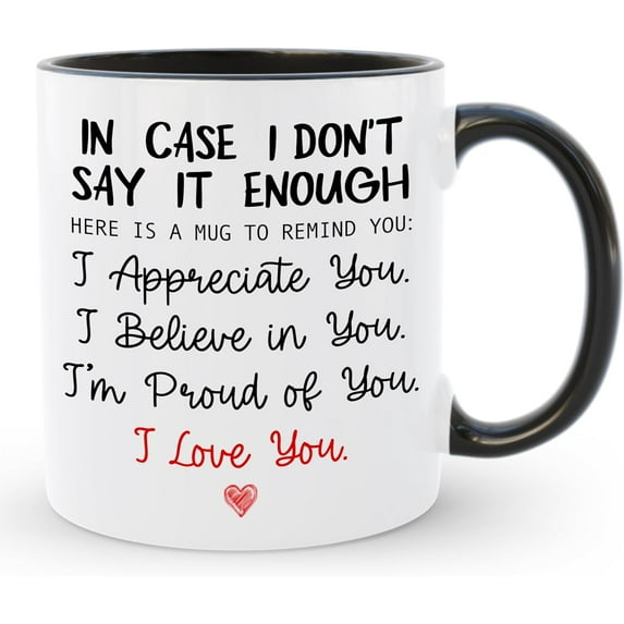 I Love You Coffee Mug for Men Women, Romantic Valentines Day Present for Her Him, Birthday Anniversary Christmas Gift for Boyfriend Girlfriend Husband Wife Fiance, 11 Oz Ceramic Tea Cup
