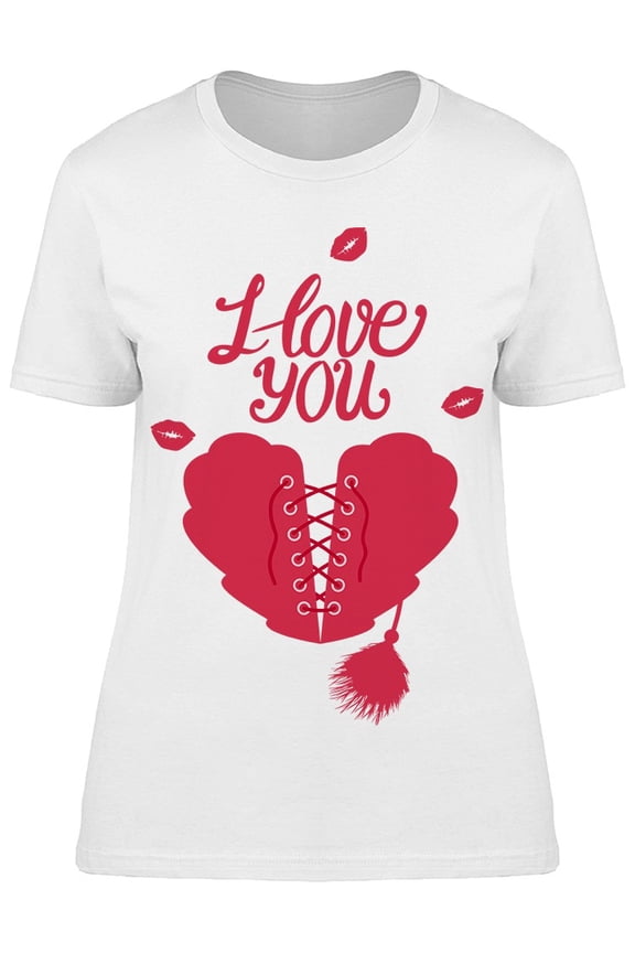 I Love You Corset Heart Tee Women's -Image by Shutterstock