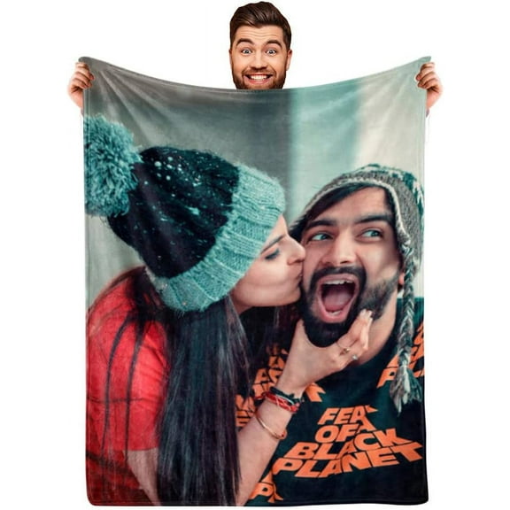 I Love You Couples Gifts Custom Photo Blanket for Girlfriend Boyfriend Gifts, Personalized Picture Blankets for Christmas Couples Gifts Blankets