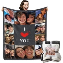 Personalized Photo Blankets for Girlfriend Boyfriend Gifts, Custom Wife Photo Blankets Flannel Blanket for Wife Husband Couples Gift