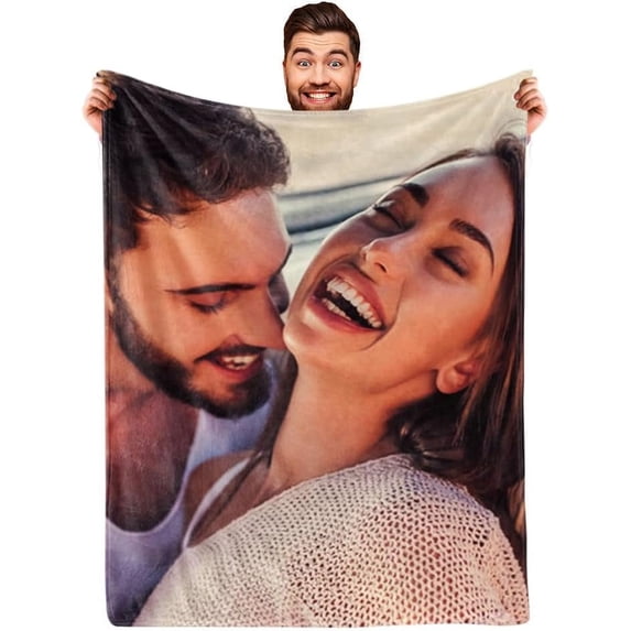 I Love You Couples Gifts Custom Photo Blanket for Girlfriend Boyfriend Gifts, Personalized Picture Blankets for Christmas Couples Gifts