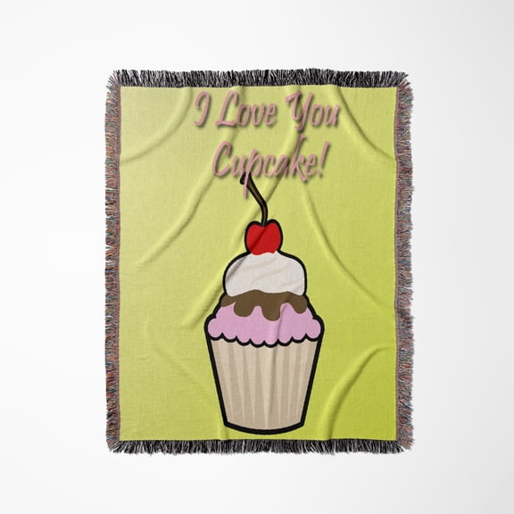 I Love You Cupcake , Woven Blanket