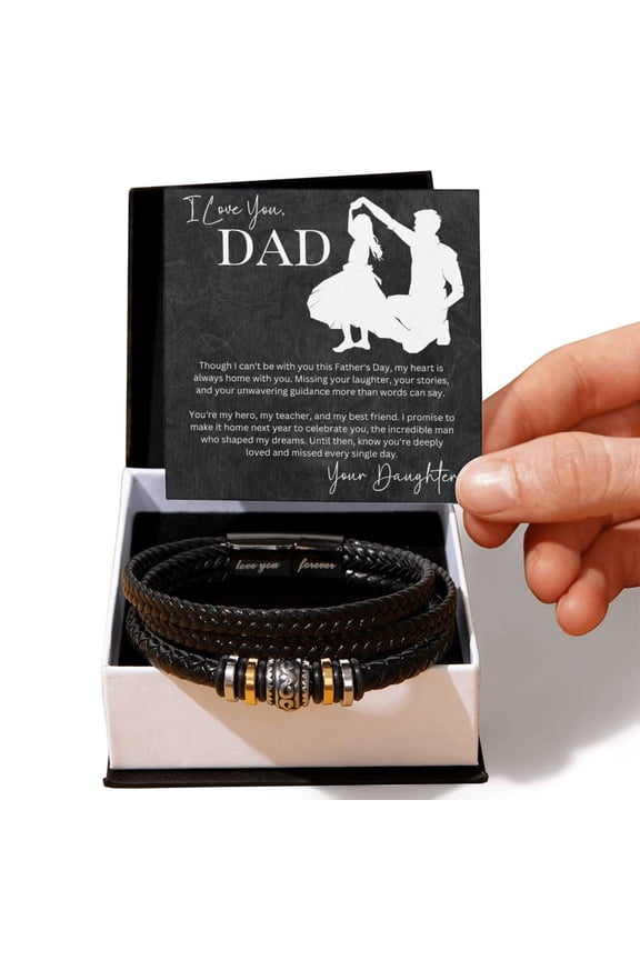 I Love You Dad Bracelet, Birthday Gift for Dad with Message Card and Gift Box,I Love You Forever Bracelet, Personalized Jewelry For Fathers From Daughter