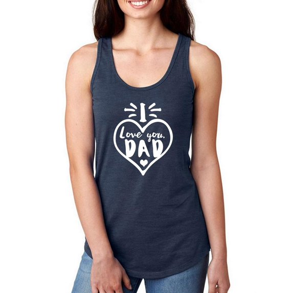 I Love You Dad Heart Lineart Racerback Tank Women -Image by Shutterstock, Female Large