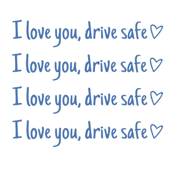 I Love You Drive Safe Heart Rearview Mirror Decal Outdoor Vinyl Sticker Durable Car Accessory Weather Resistant