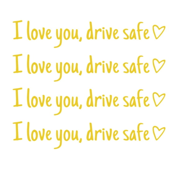 I Love You Drive Safe Heart Rearview Mirror Decal Outdoor Vinyl Sticker Durable Car Accessory Weather Resistant