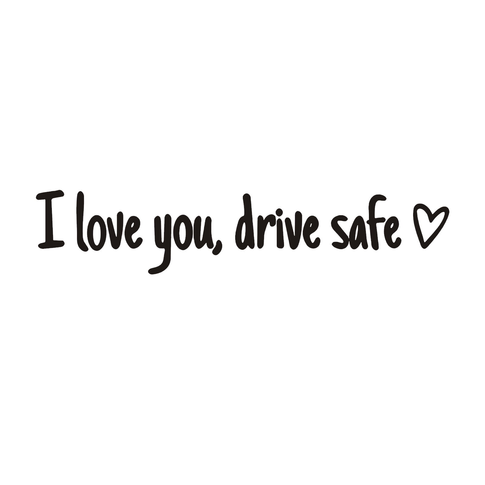 I Love You Drive Safe Mirror Sticker, 11x2cm Mirror Stickers, Drive Safe I Love You Sticker with Heart for Rearview Mirror & Window, Vinyl Decal, Car Accessories and Driver Gift
