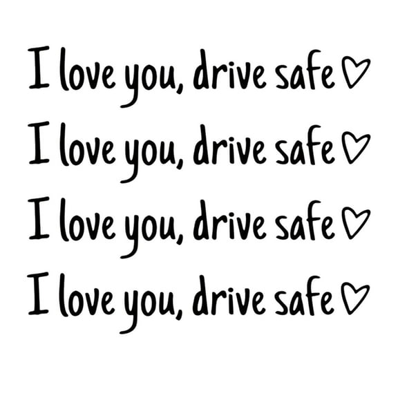 I Love You Drive Safe Mirror Sticker 4 Pcs Heart Shaped Car Decal for Rearview Mirror Adhesive Car Accessories Weatherproof Safe Driving Gift for Couples Family Universal Fit for All Vehicles