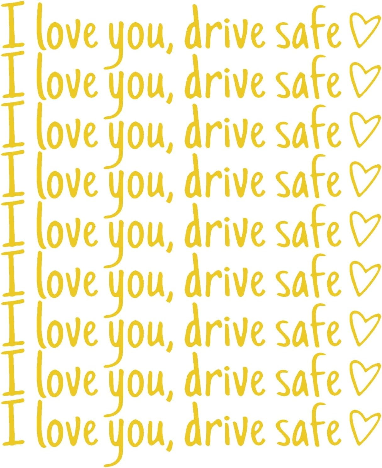 Générique I Love You Drive Safe Autocollant Rétroviseur