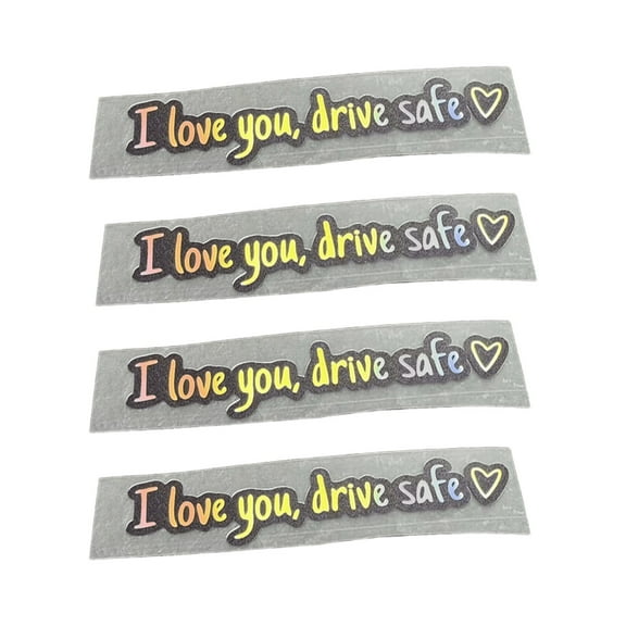 I Love You Drive Safe Rearview Mirror Sticker Heart Decal, Waterproof Vinyl Car Safety Reminder – Durable No-Residue Removable Auto Accessory for Girlfriend Mom Husband
