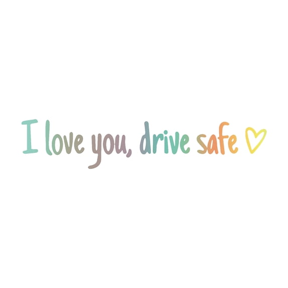 I Love You Driving Safe Mirror Sticker, Vinyl Decal Car Accessories Gifts, Drive Safe I Love You Sticker with Heart for Rearview Mirror and Windows,Bumper Stickers, Decals and Magnets