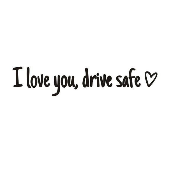 I Love You Driving Safe Mirror Sticker, Vinyl Decal Car Accessories Gifts, Drive Safe I Love You Sticker with Heart for Rearview Mirror and Windows，Bumper Stickers, Decals and Magnets