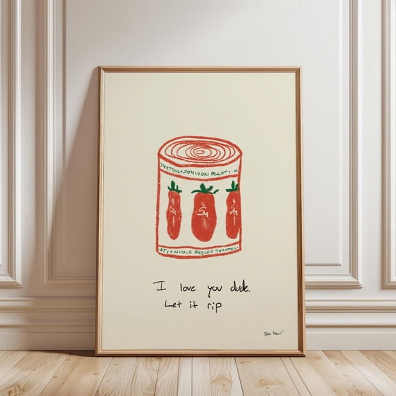 I Love You Dude Let It Rip Kitchen Quote Poster Home Decor Office Wall Art Living Room Decor, Paper Poster Only