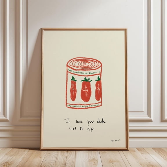 I Love You Dude Let It Rip Wall Art, The Bear Kitchen Poster, Unframed Paper Poster 16x20in