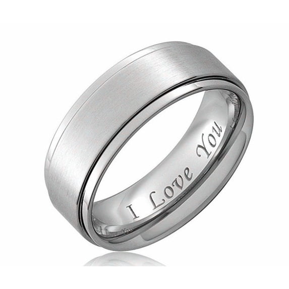 I Love You Engraved Couple Rings Titanium Steel 6mm 8mm