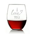 thumbnail image 1 of I Love You Engraved Stemless 15oz Wine Glass, 1 of 1
