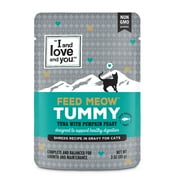 "I and love and you" Feed Meow Wet Cat Food Toppers, Tummy Formula with Tuna and Pumpkin, Digestive Support, Grain Free, No Fillers, Prebiotics and Probiotics, 3oz Pouches, Pack of 12 Pouches