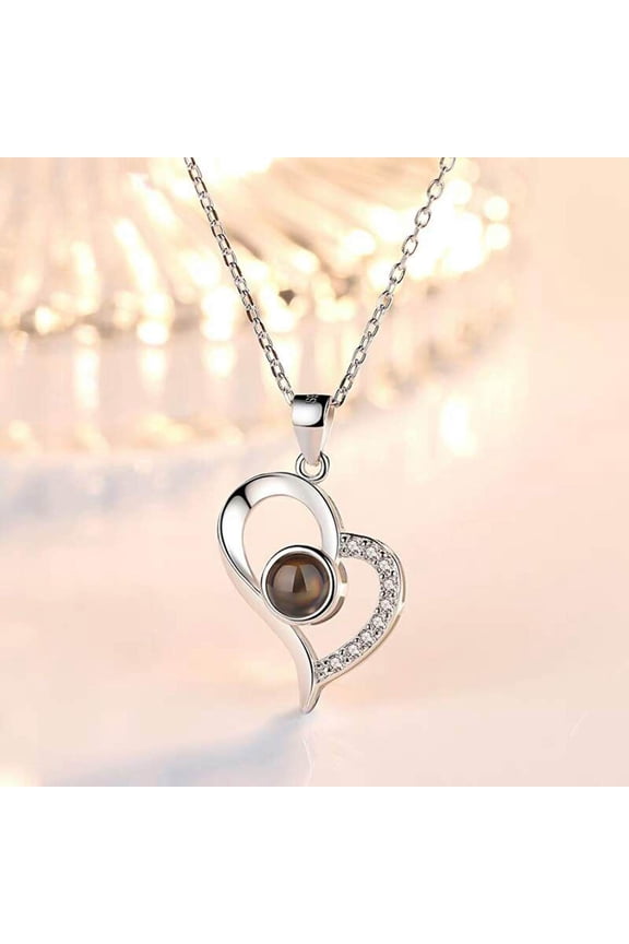 "I Love You" Forever 100 Language Micro Projection Necklace