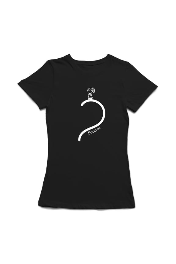 I Love You Forever Heart Matching Couple Women Black T-Shirt, Female Small