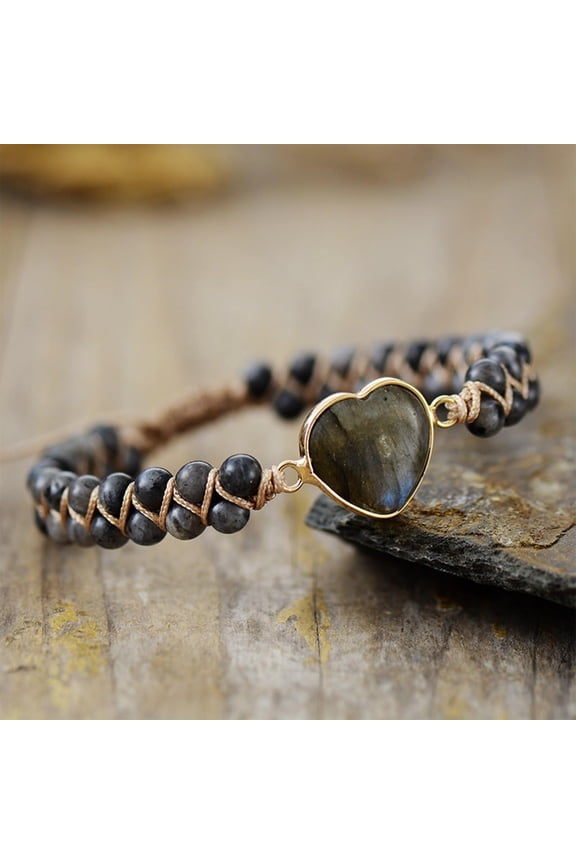 I Love You Forever Jasper Heart Bracelet - Romantic Delicate Gift Bracelet for Girlfriend Wife Valentine's Day Birthday Anniversary Needs