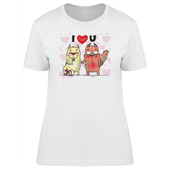 I Love You Funny Cats T-Shirt Women -Image by Shutterstock, Female Large