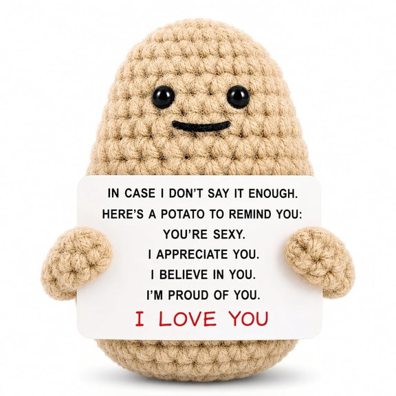 I Love You Gifts for Boyfriend or Girlfriend - Romantic Gifts for Couples - Crochet Plush, Cute Crochet with Positive Message for Anniversary, Valentine's Day or Birthday