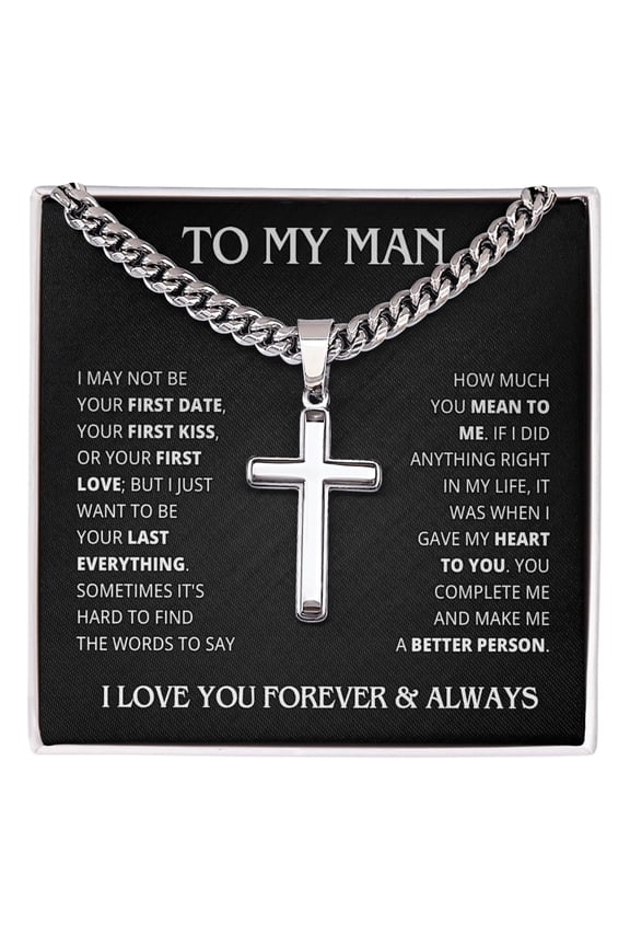 I Love You Gifts For Him Husband Boyfriend To My Man Cross Necklace From Girlfriend Wife Soulmate Sentimental Gift Ideas Anniversary Gift for Boyfriend Valentines Day Gift for Him