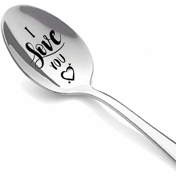 I Love You Gifts Spoon for him her Christmas Birthday Gifts for Boyfriend Girlfriend Anniversary Valentine's Day Gift for Daughter Papa Ice Cream Spoons for Husband Wife