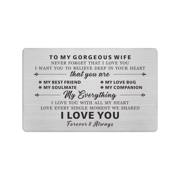 I Love You Gifts for Women Her, Romantic Wedding Card for Girlfriend Wife, Female Love Gifts Card Woman Mini Love Note, Wife Present for Women