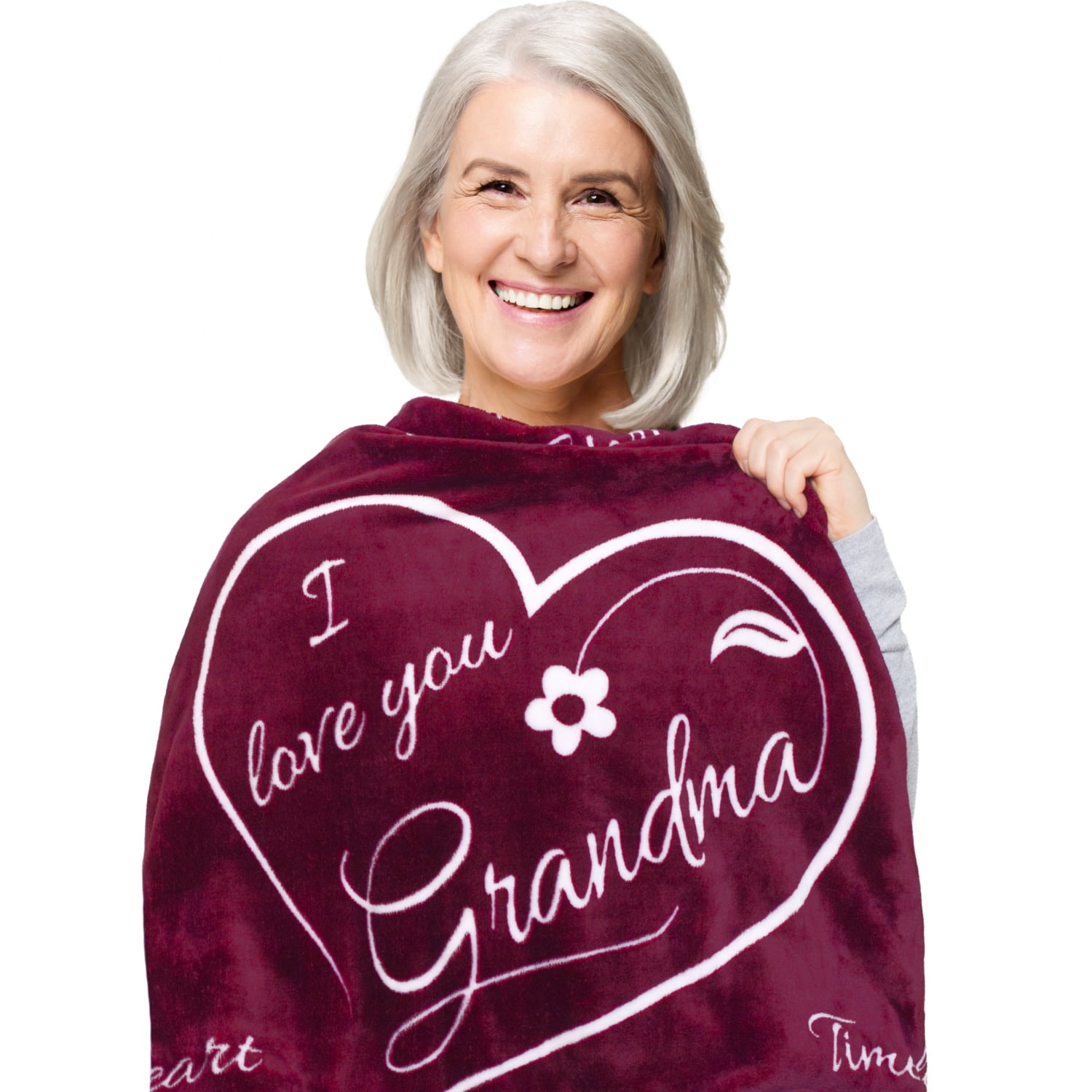 I Love You Grandma Blanket by ButterTree - Adult Christmas Gifts for Grandma  (Red Throw, 65 x 50) 