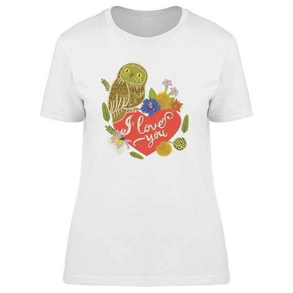 I Love You Green Owl T-Shirt Women -Image by Shutterstock, Female Medium