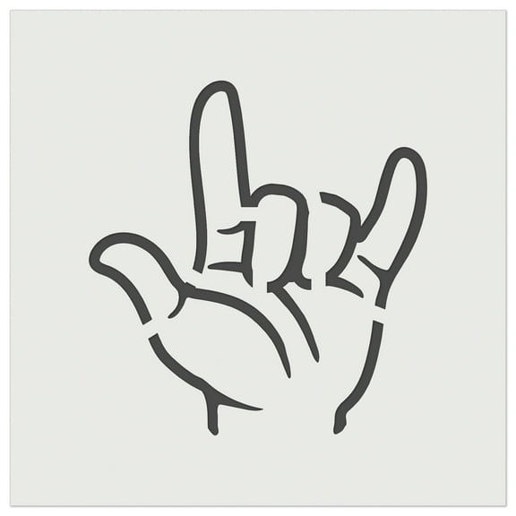 I Love You Hand Sign Language DIY Cookie Wall Craft Stencil - 7.0 Inch