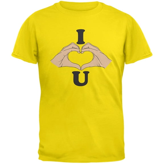 I Love You Hands Yellow Adult T-Shirt - X-Large