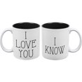 thumbnail image 1 of I Love You - I Know Mug Black All Over Coffee Mug Set Of 2, 1 of 1