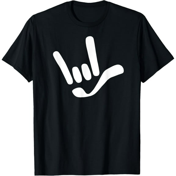 I Love You ILY Handshape | American Sign Language (ASL) T-Shirt men and women can wear,black,white,creative gift