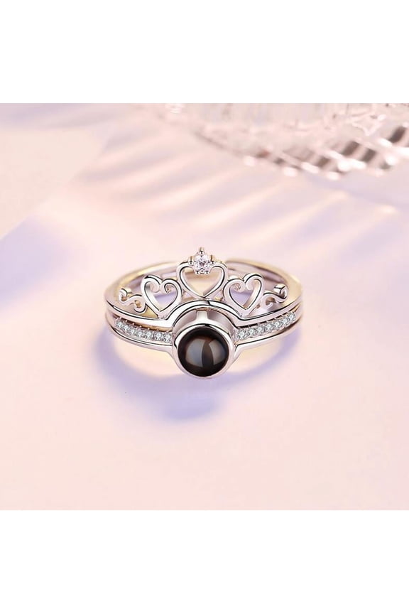 I Love You In 100 Languages Love Crown Projection Ring
