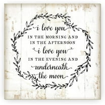 I Love You In The Morning Rustic Framed Wood Farmhouse Wall Sign 12x12 (Unframed)