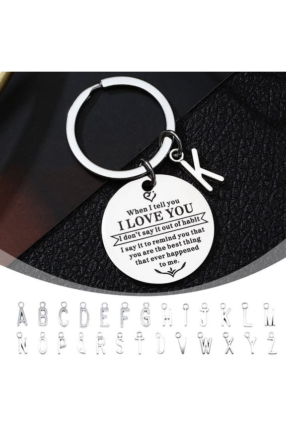 I Love You Keychain Stainless Steel Couple Matching Gift Set for Mother's Day Anniversary