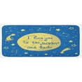 thumbnail image 1 of I Love You Kitchen Mat, Comet Astronomical Feelings in Shooting Star Space Cosmic Orbit Concept, Plush Decorative Kitchen Mat with Non Slip Backing, 47" X 19", Yellow Violet Blue, by Ambesonne, 1 of 1