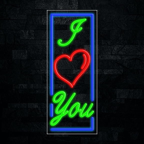 I Love You LED Neon Sign 12"L x 30"H #31577
