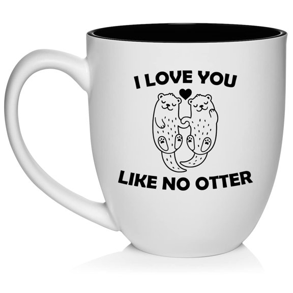 I Love You Like No Otter Otter Couple Cute For Boyfriend Girlfriend Ceramic Coffee Mug Tea Cup Gift for Her, Him, Friend, Coworker, Wife, Husband (16oz White)