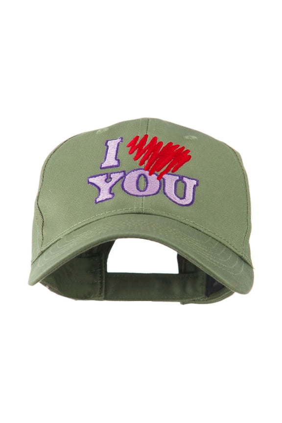I Love You Logo Embroidered Cap - Olive OSFM