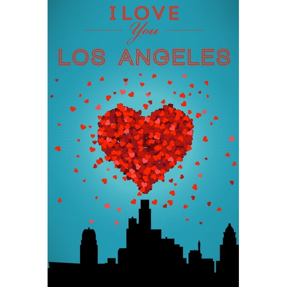 I Love You Los Angeles, California (16x24 Giclee Gallery Art Print, Vivid Textured Wall Decor)