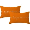 thumbnail image 1 of I Love You More Lumbar Throw Pillow Covers Together Forever Gift for Couples/Anniversary/Wedding/Engagement Valentine''s Day Love Pillow Cases 12 x 20 Inch Set of 2 for Sofa Bed Couch(Orange), 1 of 6