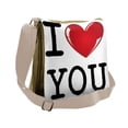 thumbnail image 1 of I Love You Messenger Bag, Valentines Birthday, Unisex Cross-body, by Ambesonne, 1 of 2