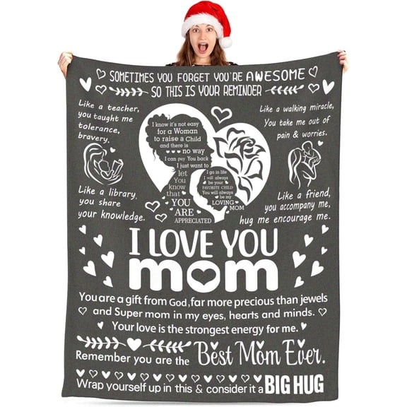 I Love You,Mom Blanket,30" x 40" Blankets Birthday Gifts for Mom,Warm Soft Blankets for Dear Mom