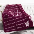 thumbnail image 1 of I Love You Mom Gift Blanket - Gifts for Mom - Birthday Gifts for Women - Unique Mom Gifts from Daughter or Son for Valentines Day, Birthday, Mothers Day, Christmas - Soft Throw 50"x60" (Merlot Red), 1 of 6